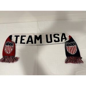 Team USA Olympics Soccer Scarf Apparel Red White Blue Trim Winter World Cup